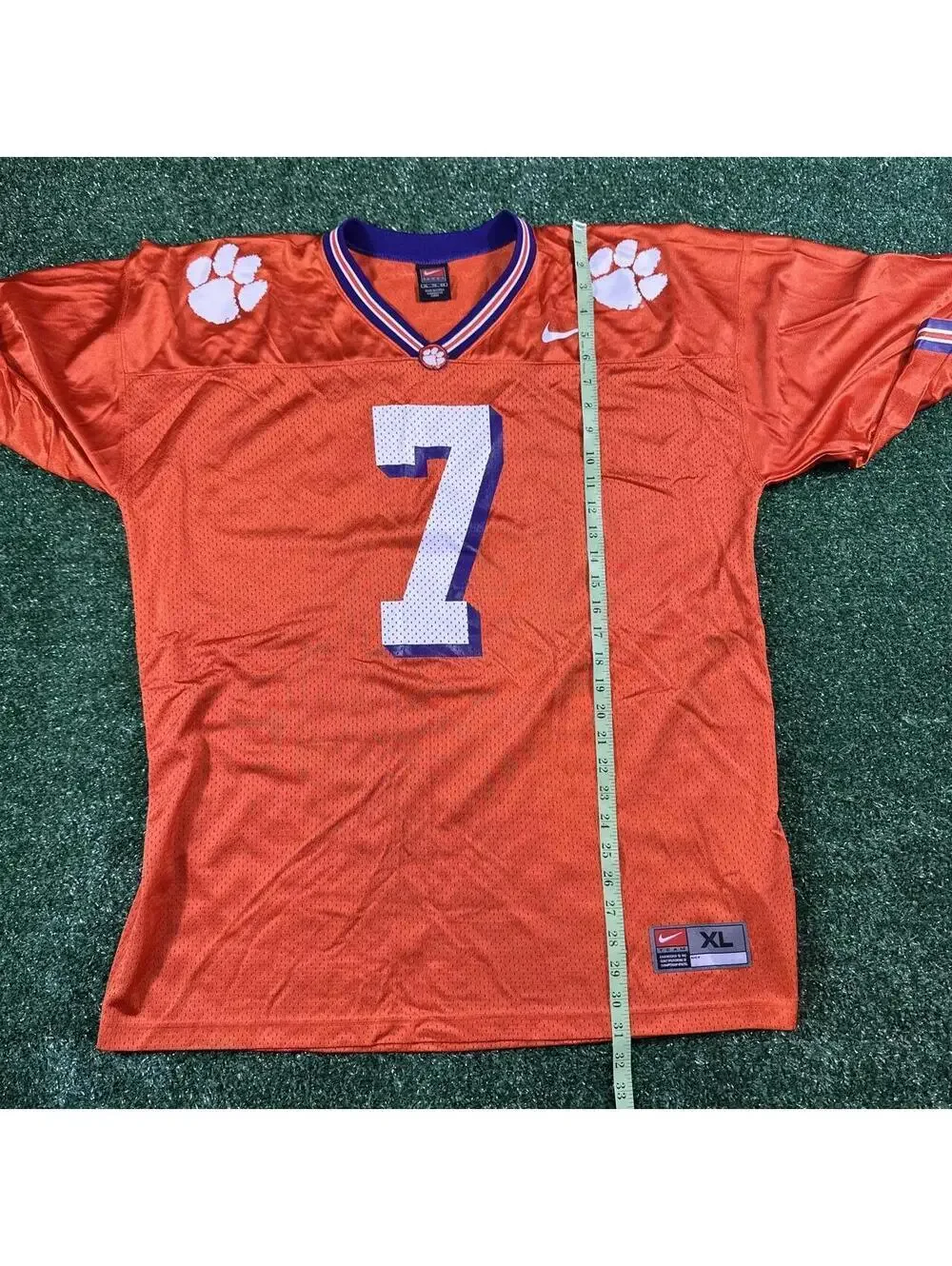 Y2K Nike orange short sleeve shirt Clemson Tigers NCAA football jersey size XL